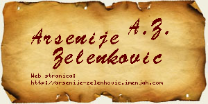 Arsenije Zelenković vizit kartica